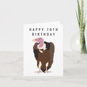Vulture Bird Illustration Happy 70th Birthday Kaart