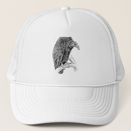 Vulture Bird Realistic Sketch Trucker Pet (Voorkant)