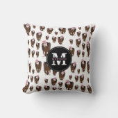 Vulture Birds Pattern Monogramed Kussen (Voorkant)