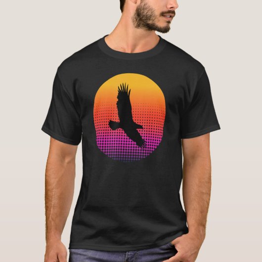 Vulture Eagle Bird Flying in the Sky at Sunset Ani T-shirt (Voorkant)