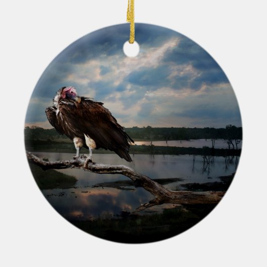 Vulture Fantasy keramische hangende sierbloem Keramisch Ornament (Achterkant)
