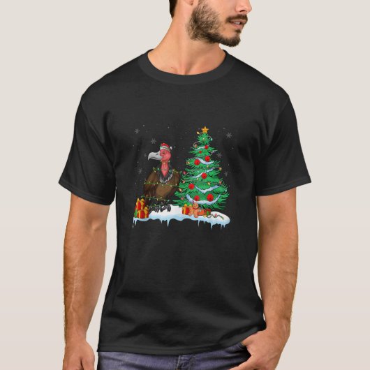 Vulture lover kerst gier dragen kerstmuts t-shirt (Voorkant)