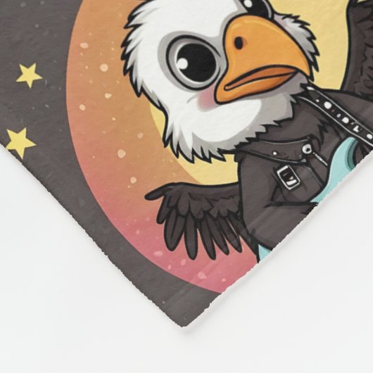 Vulture Music Kawaii Print Fleece Deken (Hoek)