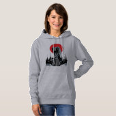 Vulture op vintage auto met rode zon hoodie (Voorkant volledig)