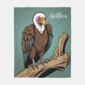 Vulture realistische tekening print fleece deken (Voorkant)