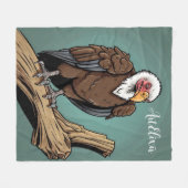 Vulture realistische tekening print fleece deken (Voorkant (Horizontaal))