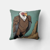 Vulture realistische tekening print kussen (Achterkant)