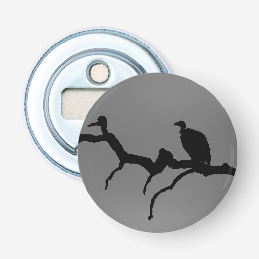 Vulture Silhouette Button Flesopener (Voorkant)