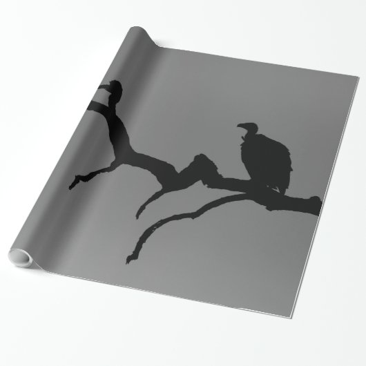 Vulture Silhouette Cadeaupapier (Uitgerold)
