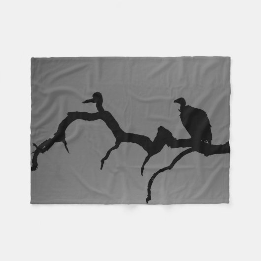 Vulture Silhouette Fleece Deken (Voorkant (Horizontaal))