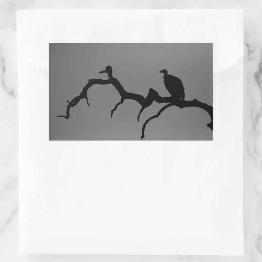 Vulture Silhouette Rechthoekige Sticker (Tas)