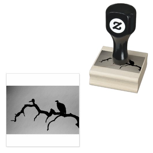 Vulture Silhouette Rubberstempel (Gestempeld)