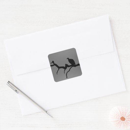 Vulture Silhouette Vierkante Sticker (Envelop)
