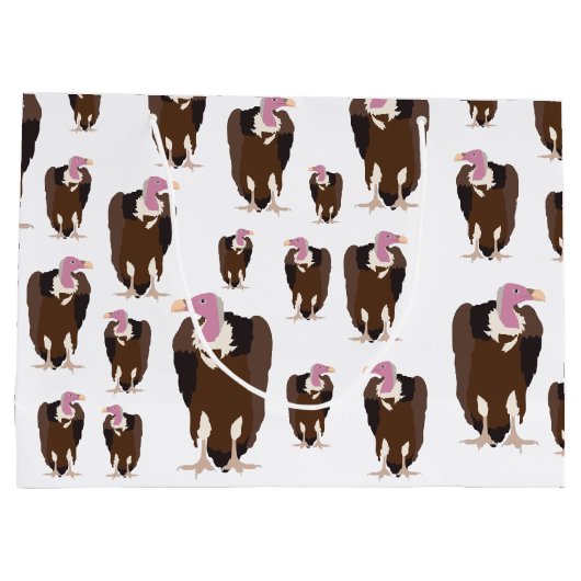 Vulture vogels Pattern Groot Cadeauzakje (Achterkant)
