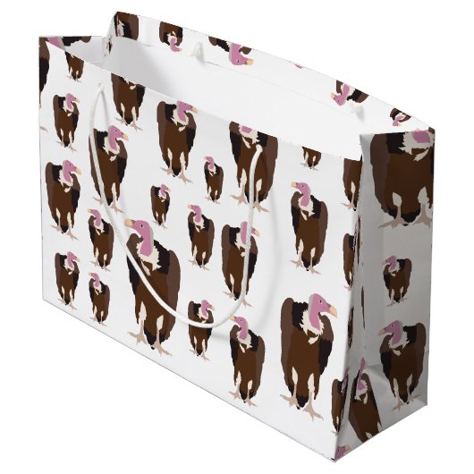 Vulture vogels Pattern Groot Cadeauzakje (Achterkant Gekanteld)