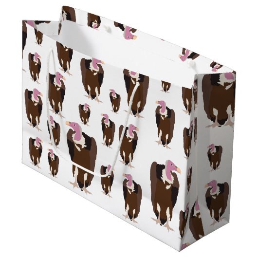 Vulture vogels Pattern Groot Cadeauzakje (Voorkant Gekanteld)