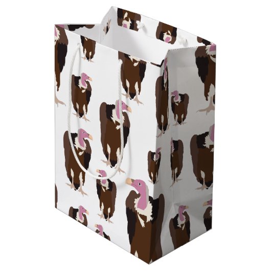 Vulture vogels Pattern Medium Cadeauzakje (Achterkant Gekanteld)