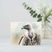 Vulture Waterverf Portrait Briefkaart (Staand voorkant)