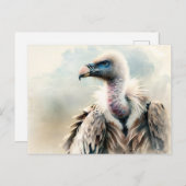 Vulture Waterverf Portrait Briefkaart (Voorkant / Achterkant)