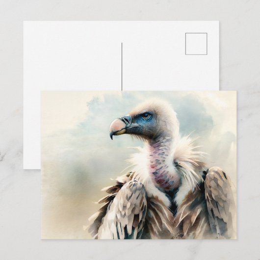 Vulture Waterverf Portrait Briefkaart (Voorkant / Achterkant)