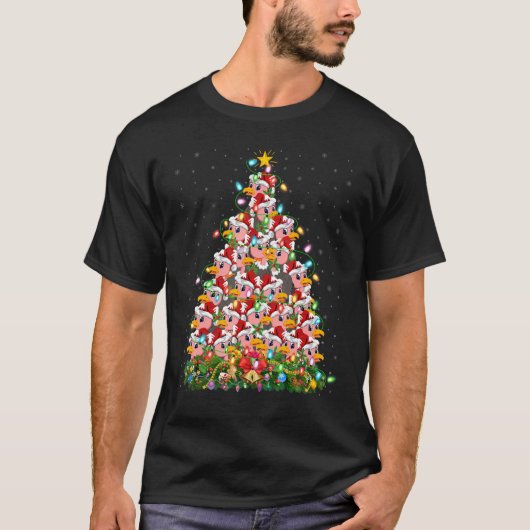 Vulture   Xmas Lights Santa Vulture Christmas Tree T-shirt (Voorkant)