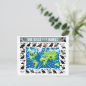 Vulturen van de Wereldkaart Briefkaart (Staand voorkant)