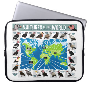 Vulturen van de Wereldkaart Laptop Sleeve