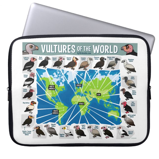 Vulturen van de Wereldkaart Laptop Sleeve (Voorkant)