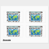 Vulturen van de Wereldkaart Rechthoekige Sticker (Vel)