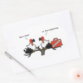 Vultures Carrion Carry-on Bagage Cartoon Ovale Sticker (Envelop)