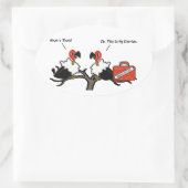 Vultures Carrion Carry-on Bagage Cartoon Ovale Sticker (Tas)