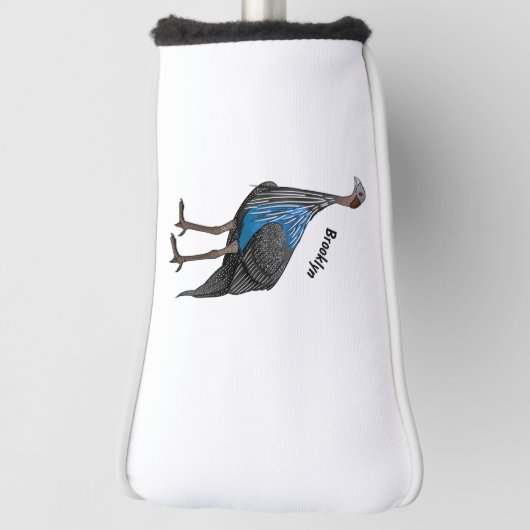 Vulturine guineafowl vogelschilderij cartoon golfheadcover (Draai 90)