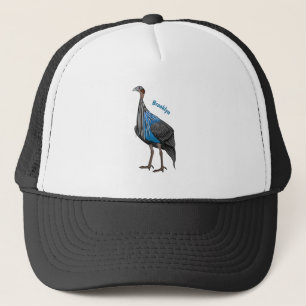 Vulturine guineafowl vogelschilderij cartoon trucker pet