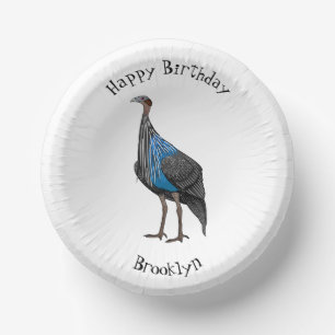 Vulturine parelhoen vogel cartoon illustratie  papieren kommen