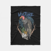 Vultuur en schedel donkere halloween fleece deken (Voorkant)