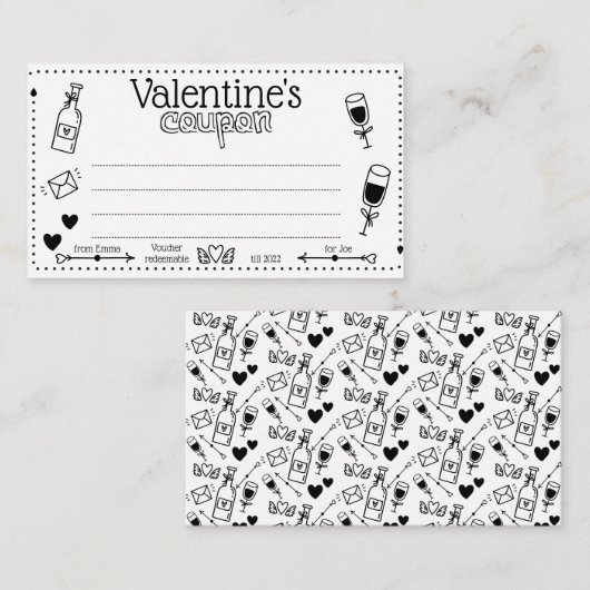 Vun aangepaste Valentijn/Jubileum paar coupons Notitiekaartje (Voorkant / Achterkant)