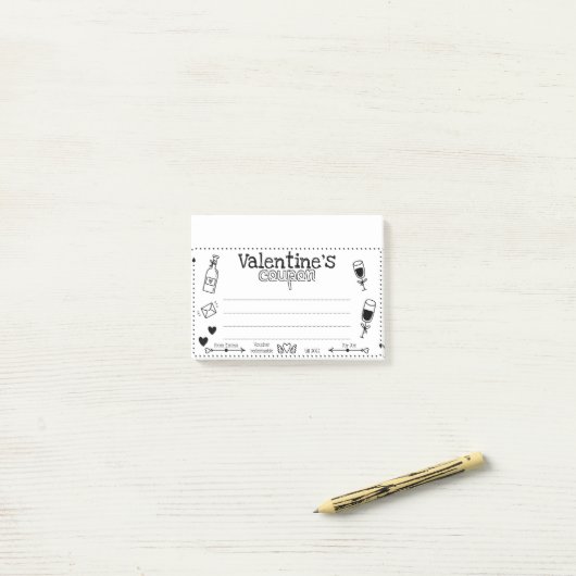 Vun aangepaste Valentijn/Jubileum paar coupons Post-it® Notes (Op bureau)