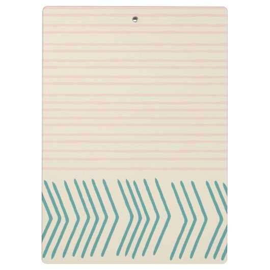 Vun Abstracte lijntekening in Blauwgroen en Pastel Klembord (Achterkant)