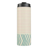 Vun Abstracte lijntekening in Blauwgroen en Pastel Thermosbeker (Voorkant)