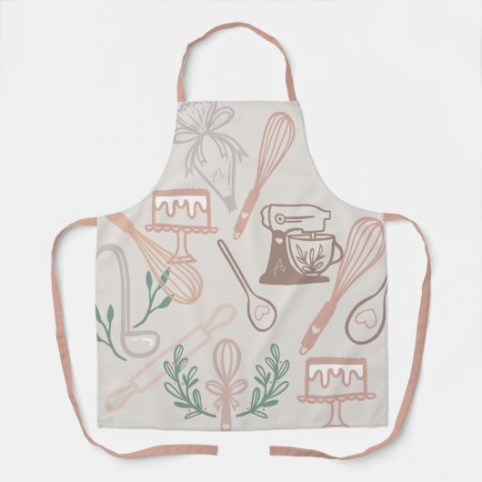 Vun bakken en koken gereedschap Grijs Schort (Voorkant)