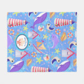 Vun Beach Blue Fleece Blanket Deken (Voorkant (Horizontaal))