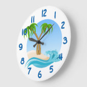 Vun Beach en Palm Trees Tropical Grote Klok (Hoek)