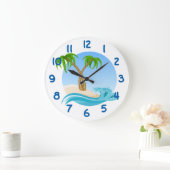 Vun Beach en Palm Trees Tropical Grote Klok (Huis)