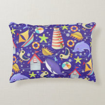 Vun Beach Navy Accent Pillow