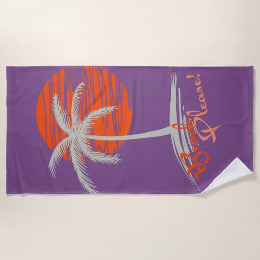 Vun Beach Please Palm Tree and Sun Strandlaken (Voorkant)