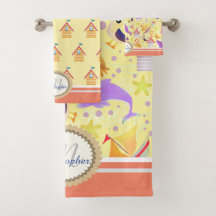 Vun Beach Yellow Bath Towel set