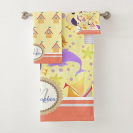 Vun Beach Yellow Bath Towel set Bad Handdoek