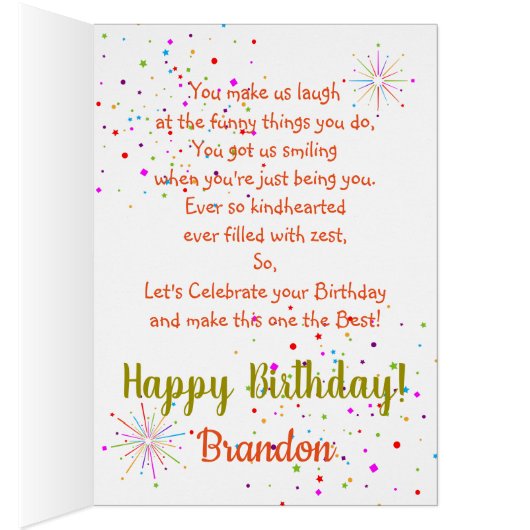 VUN BIRTHDAY BOY - BLUE / BLUE PERSONALISEERD (Binnen (Rechts))