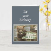 Vun Birthday Breek een paar regels Beer Dier Kaart (Gele Bloem)