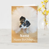 Vun Birthday Kaart - Dog Wearing Tutu (Gele Bloem)